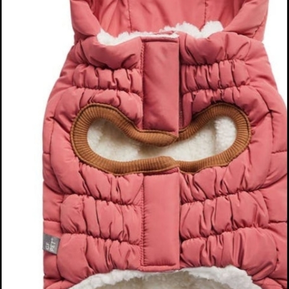 Dog coat 3 pink And 2 Yellow hood 17 to 22 inch neck Med. for your fur baby from - Picture 2 of 4